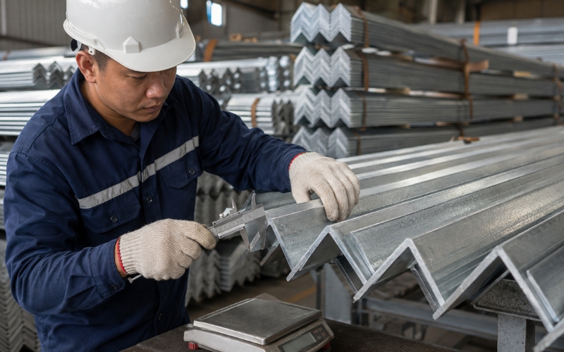Kiểm tra trọng lượng khi báo giá thép V mạ kẽm